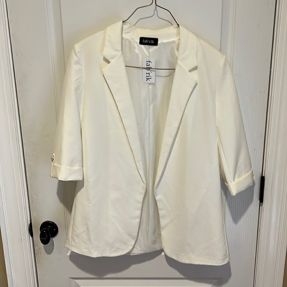 New Fabrik White Blazer Sporty Jacket